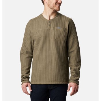 Columbia Flare Gun Waffle Henley, Sudaderas Grises Verdes Para Hombre | 402378-MQZ